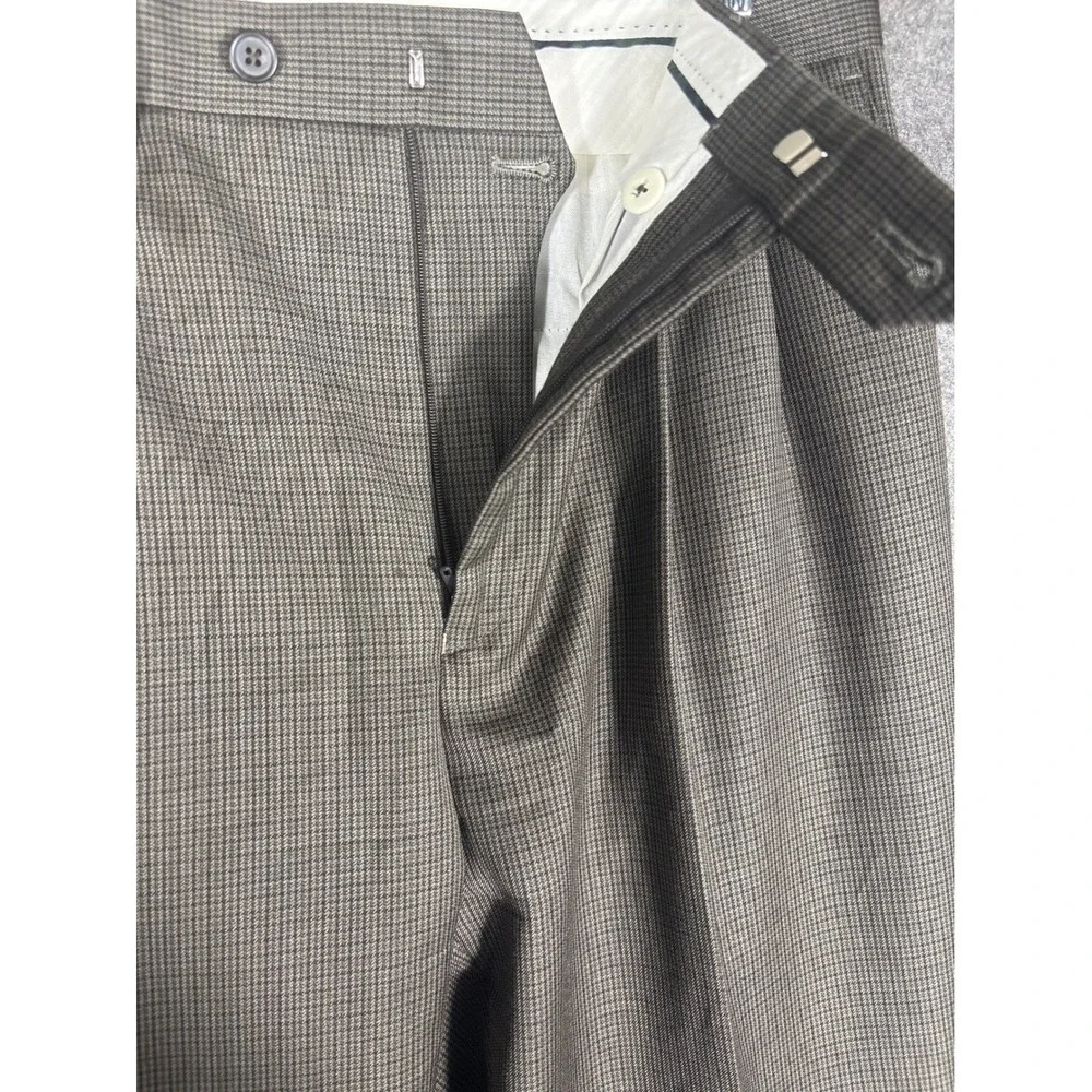 Lauren Ralph Lauren Mens Brown Wool Pleated Cuffed Dress Pants 34W 32L 490006038